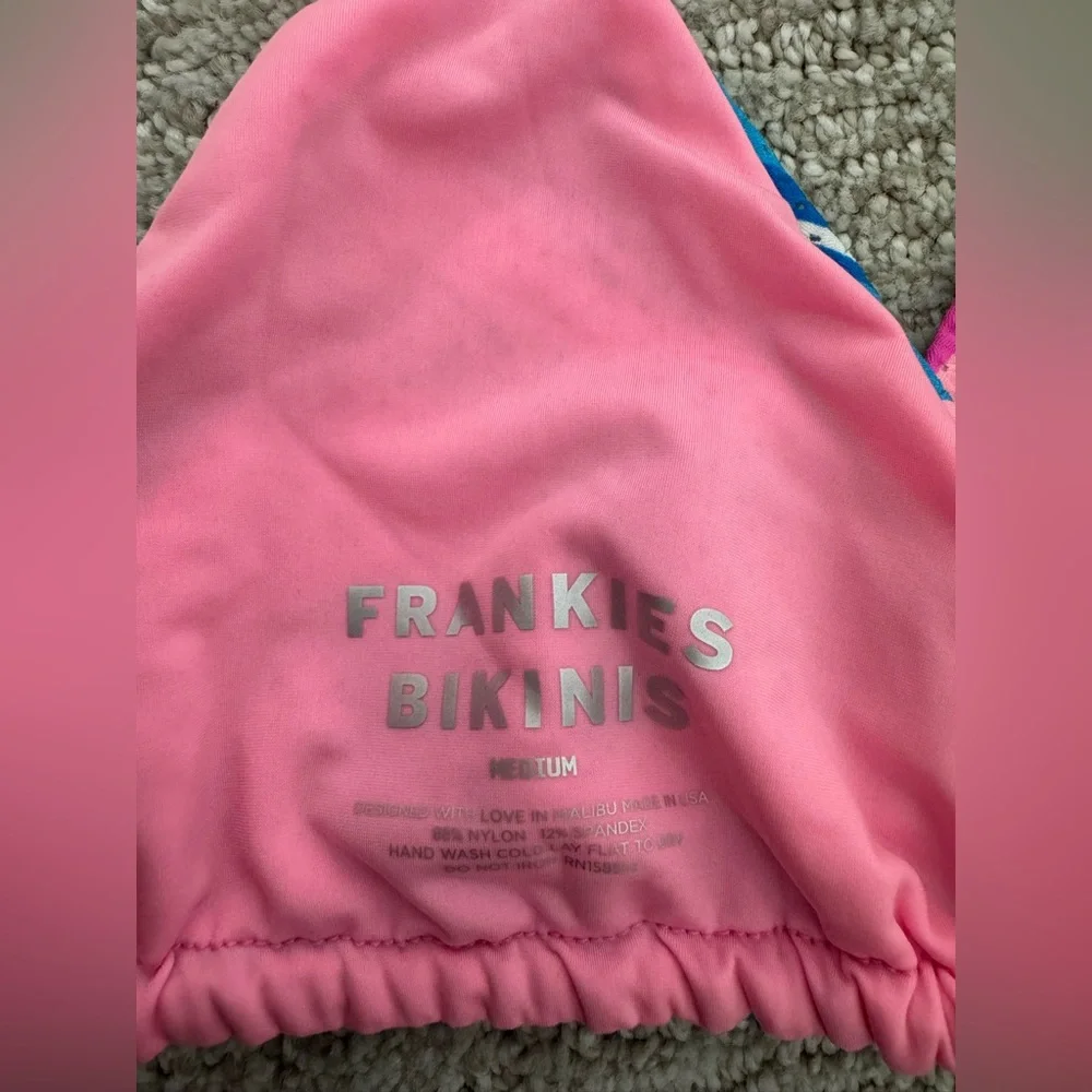 Frankies Bikinis Tia Mesh Tropic Love Triangle Bikini 2 Pc Sz Med Bottoms Large